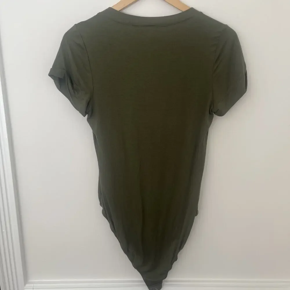 Nwt Intimately Free People T-shirt‎ Body Suit Medium Olive Green